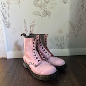 Dr. Martens Pink Combat Boots with Air-Cushioned Sole